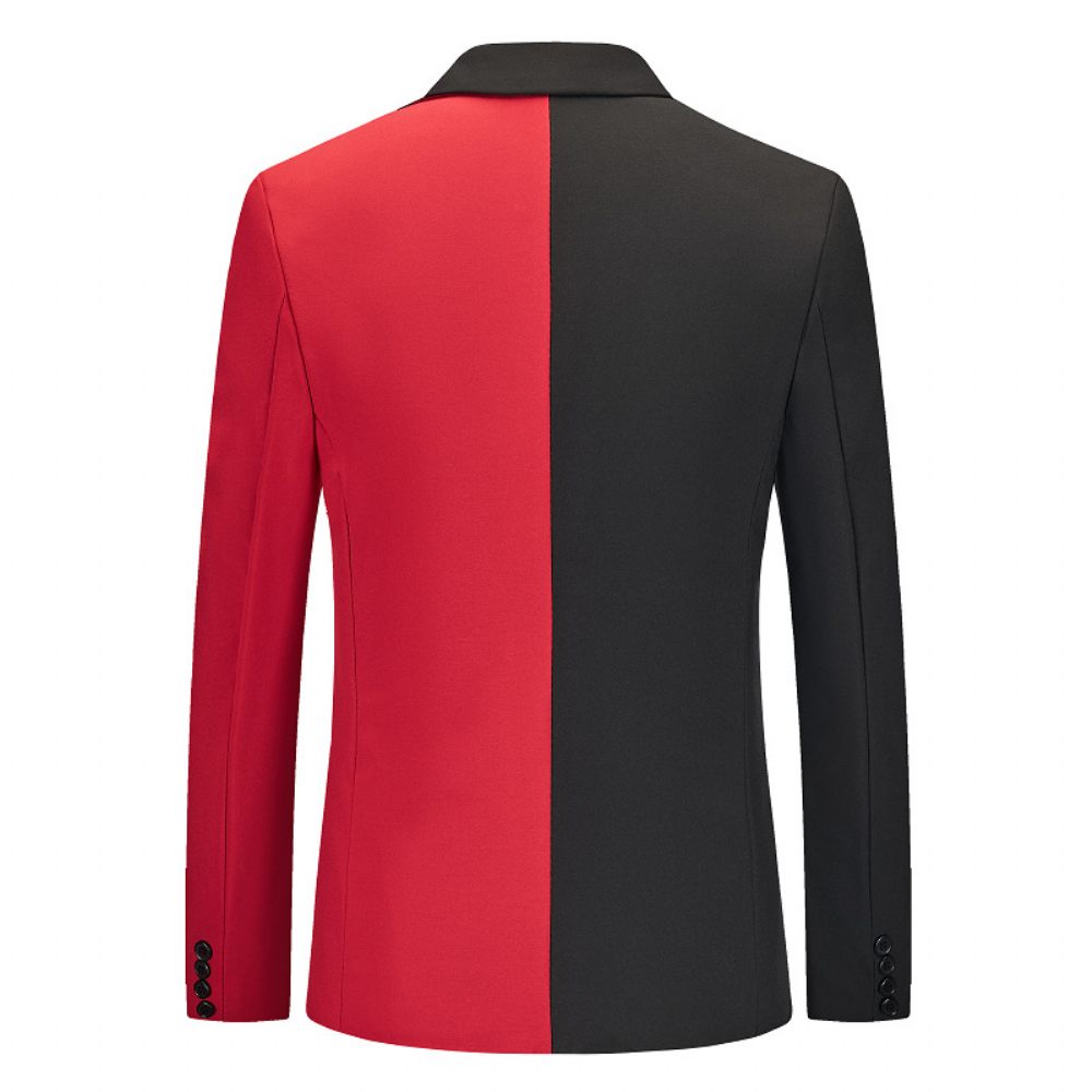 Blazer Homme Sport Manteau Business Moderne Elégant Bloc Couleur Décontracté Un Bouton - Rouge