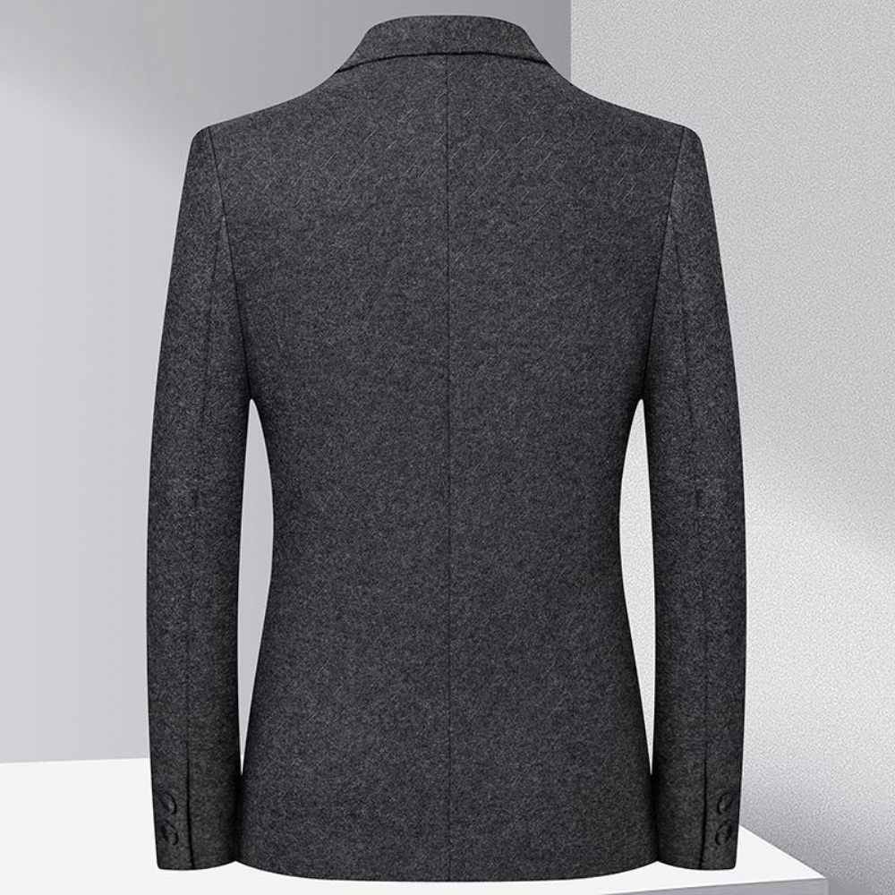 Blazer Homme Sport Manteau Laine Business Moderne Slim Deux Boutons - Gris