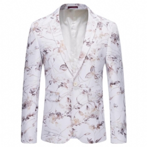 Blazer Homme Sport Manteau Mode Motif Floral Individualité Business Moderne Un Bouton