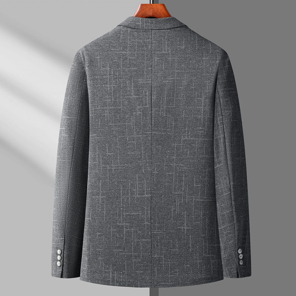 Blazer Pour Hommes Manteau Sport Grande Taille Décontracté Deux Boutons À Carreaux - Gris