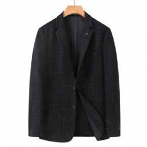 Blazer Pour Hommes Manteau Sport Grande Taille Motif À Rayures Carreaux Deux Boutons Poche Intégrée Col Plat