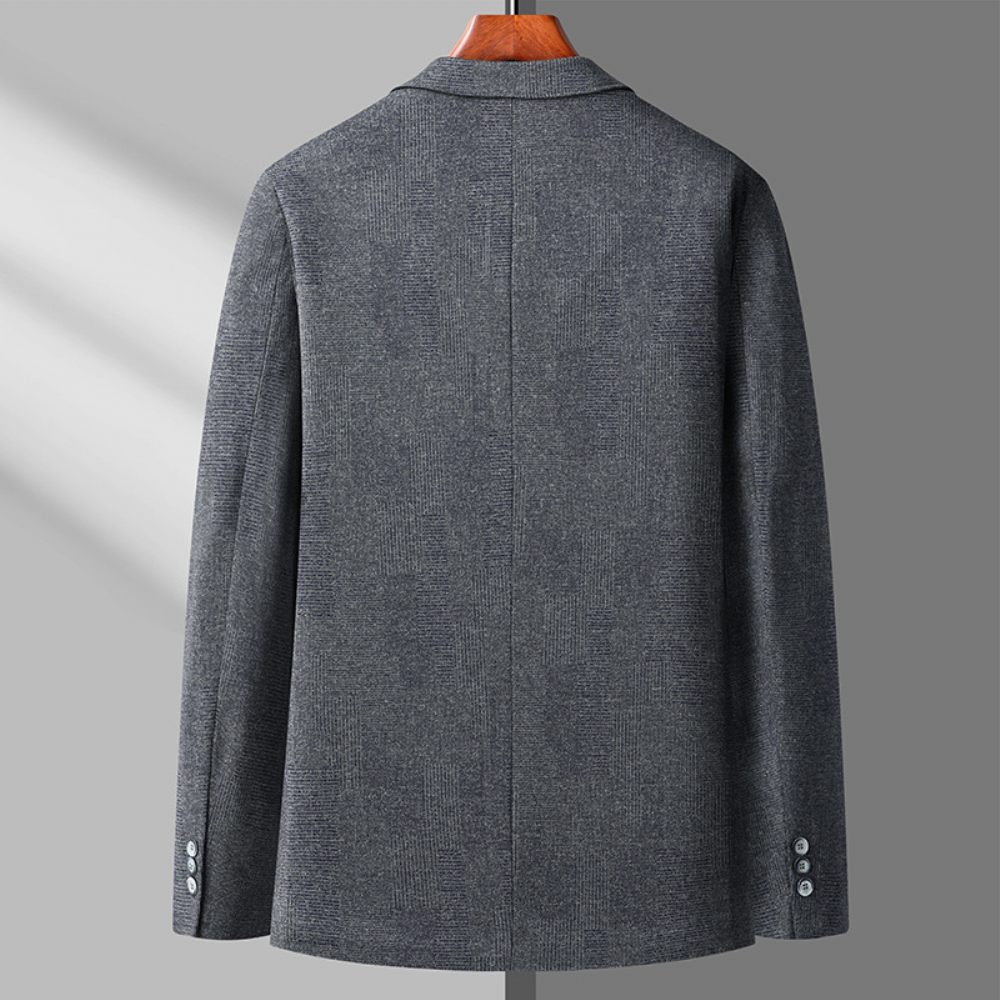 Blazer Sport Pour Hommes Grand Et Manteau Ample À Deux Boutons - Gris