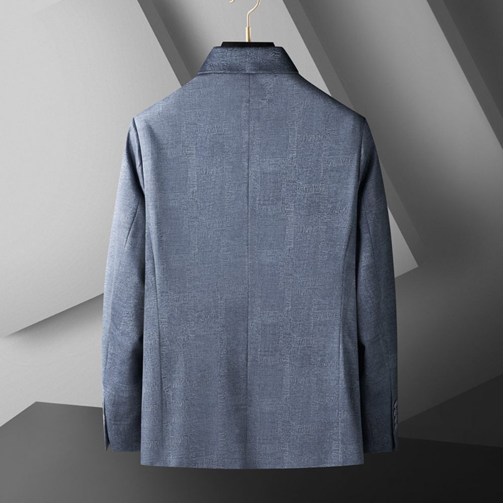 Blazer Sport Pour Hommes Grand Et Manteau Ample À Deux Boutons - Bleu