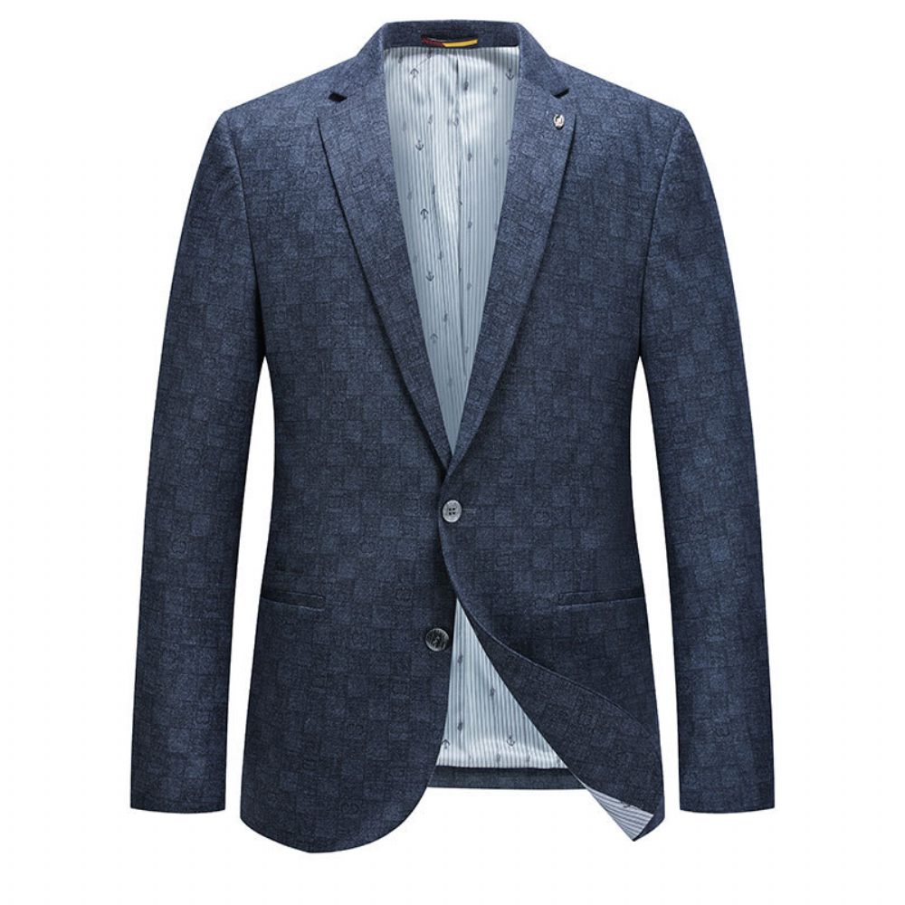 Blazer Sport Pour Hommes Grand Et Manteau Slim Décontracté À Deux Boutons Carreaux