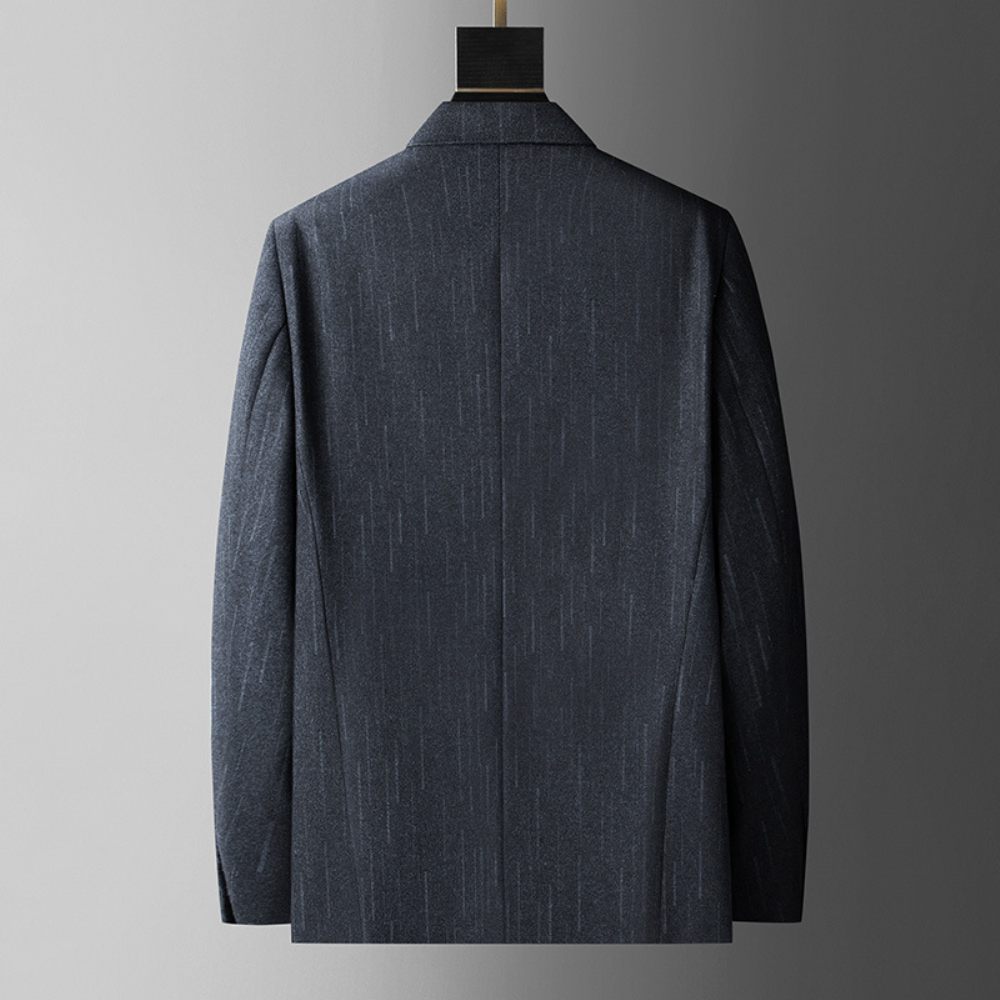 Blazer Sport Pour Hommes Manteau D'affaires Moderne Ample À Rayures La Mode Deux Boutons Grande Taille - Bleu