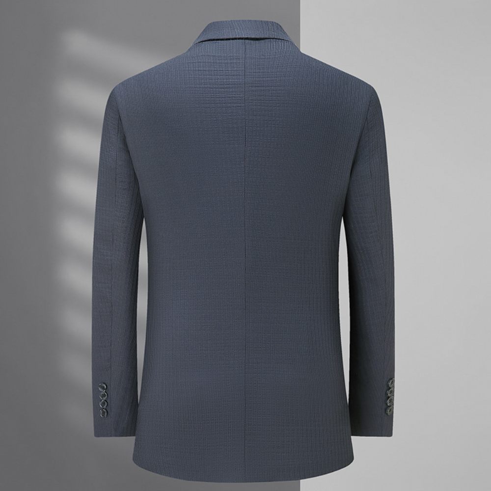 Blazer Sport Pour Hommes Manteau D'affaires Moderne À Carreaux Ample Deux Boutons Grande Taille - Bleu