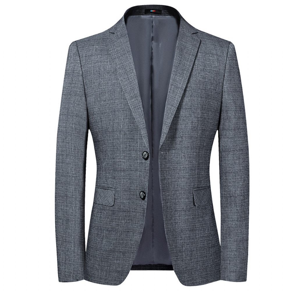 Blazer Sport Pour Hommes Manteau À Carreaux Slim Décontracté Deux Boutons