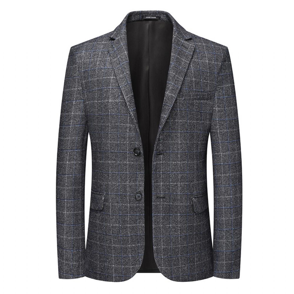 Blazer Sport Pour Hommes Manteau Décontracté À Carreaux Deux Boutons Surdimensionné Ample