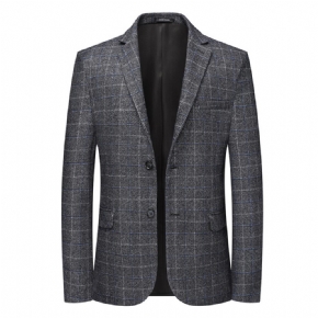 Blazer Sport Pour Hommes Manteau Décontracté À Carreaux Deux Boutons Surdimensionné Ample