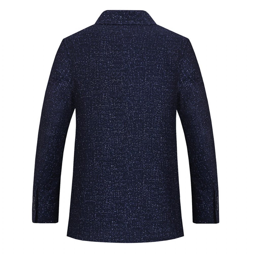 Blazer Sport Pour Hommes Manteau Décontracté À Carreaux Deux Boutons Surdimensionné Ample - Bleu