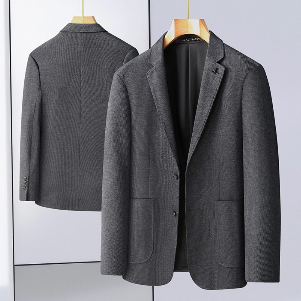 Blazer Sport Pour Hommes Manteau À Deux Boutons Ample Motif Floral Rayures Élégant Grande Taille - Gris