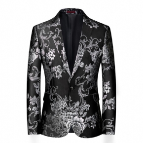 Blazer Sport Pour Hommes Manteau À Motif Floral Individualité Business Moderne Un Bouton Ample