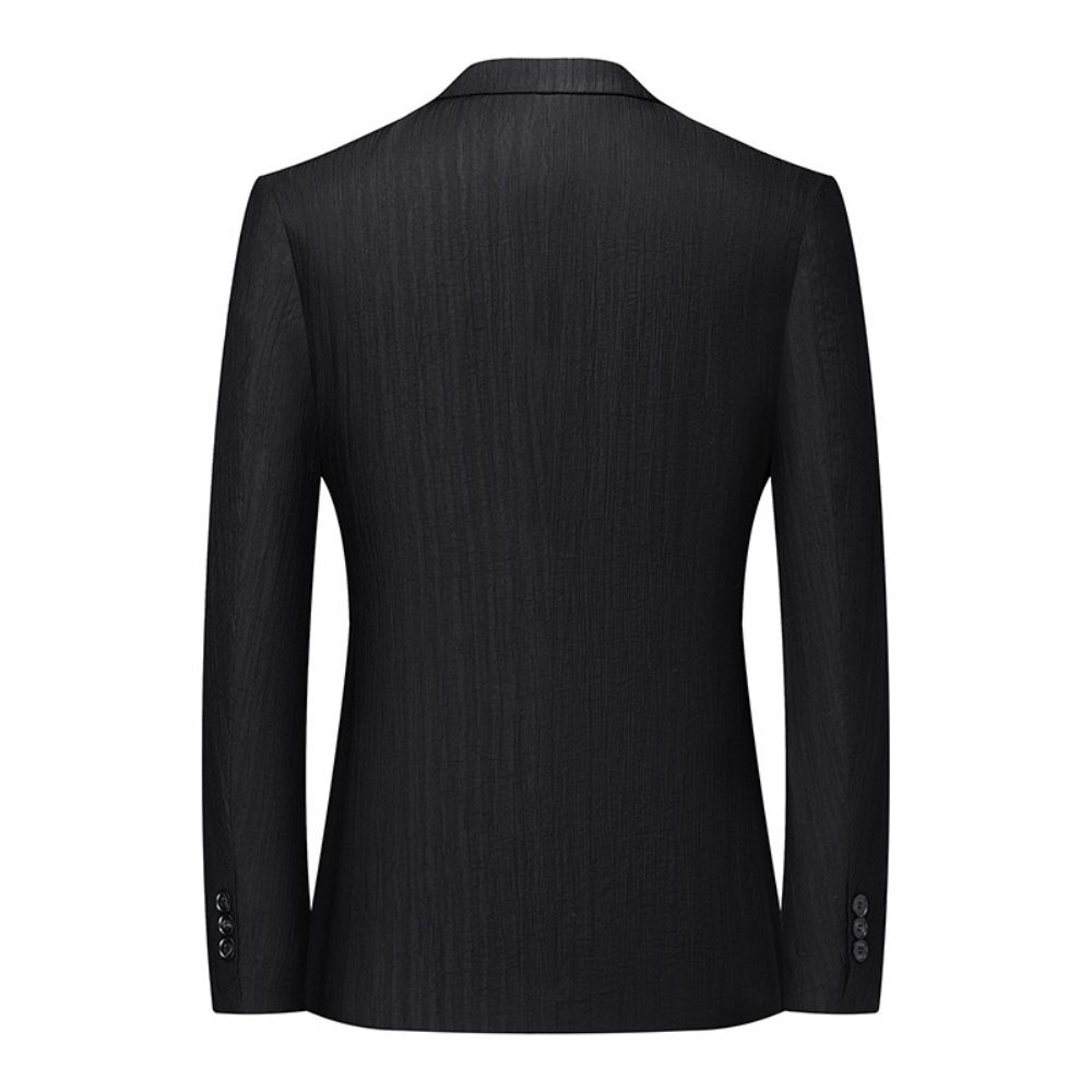 Blazer Sport Manteau Banquet Slim Élastique Facile D'entretien Deux Boutons - Noir