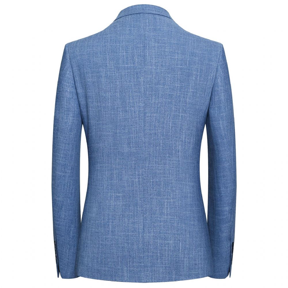 Blazer Sport Manteau Homme Facile D'entretien Slim Casual Deux Boutons - Bleu