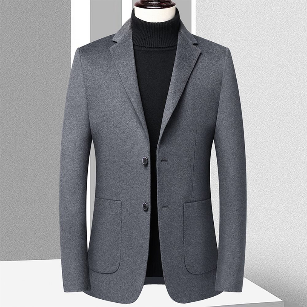 Blazer Sport Manteau Homme Laine Slim Deux Boutons - Gris