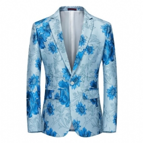 Blazer Sport Manteau Homme Mode Plante Motif Floral Un Bouton