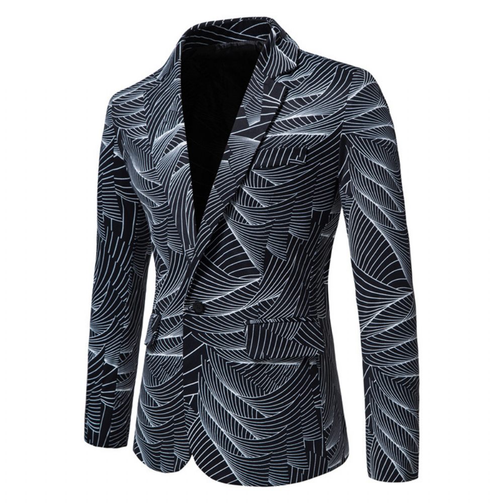 Blazer Sport Manteau Homme Motif Floral Décontracté Un Bouton