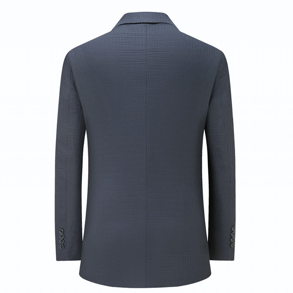 Blazer Sport Manteau Homme Revers Décontracté Deux Boutons Grande Taille - Bleu