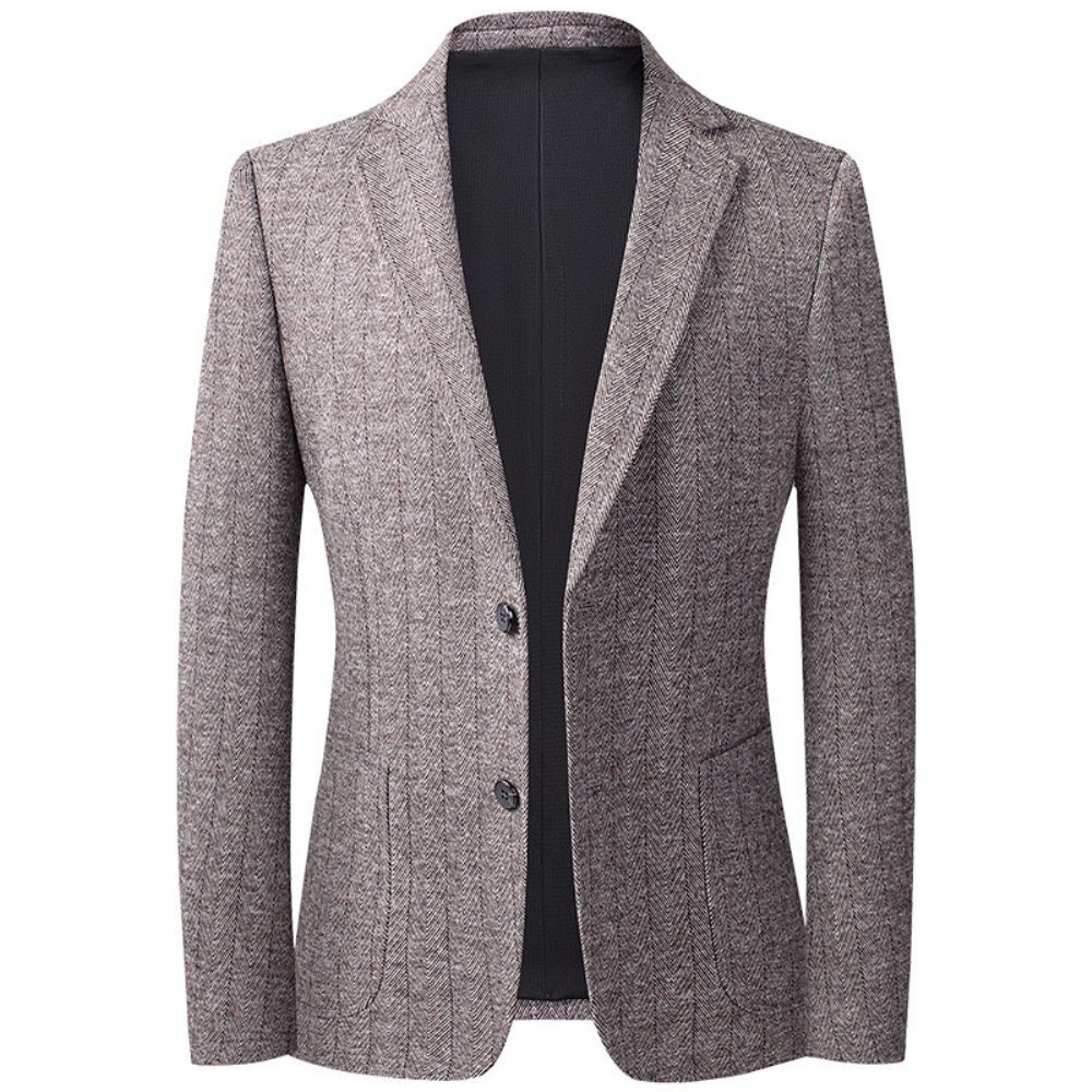 Blazer Sport Manteau Homme Tricot Laine Slim Casual Deux Boutons