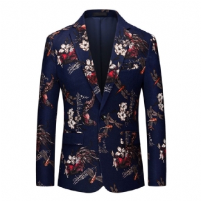 Blazer Sport Manteau Slim Pour Homme Motif Floral Botanique Un Bouton