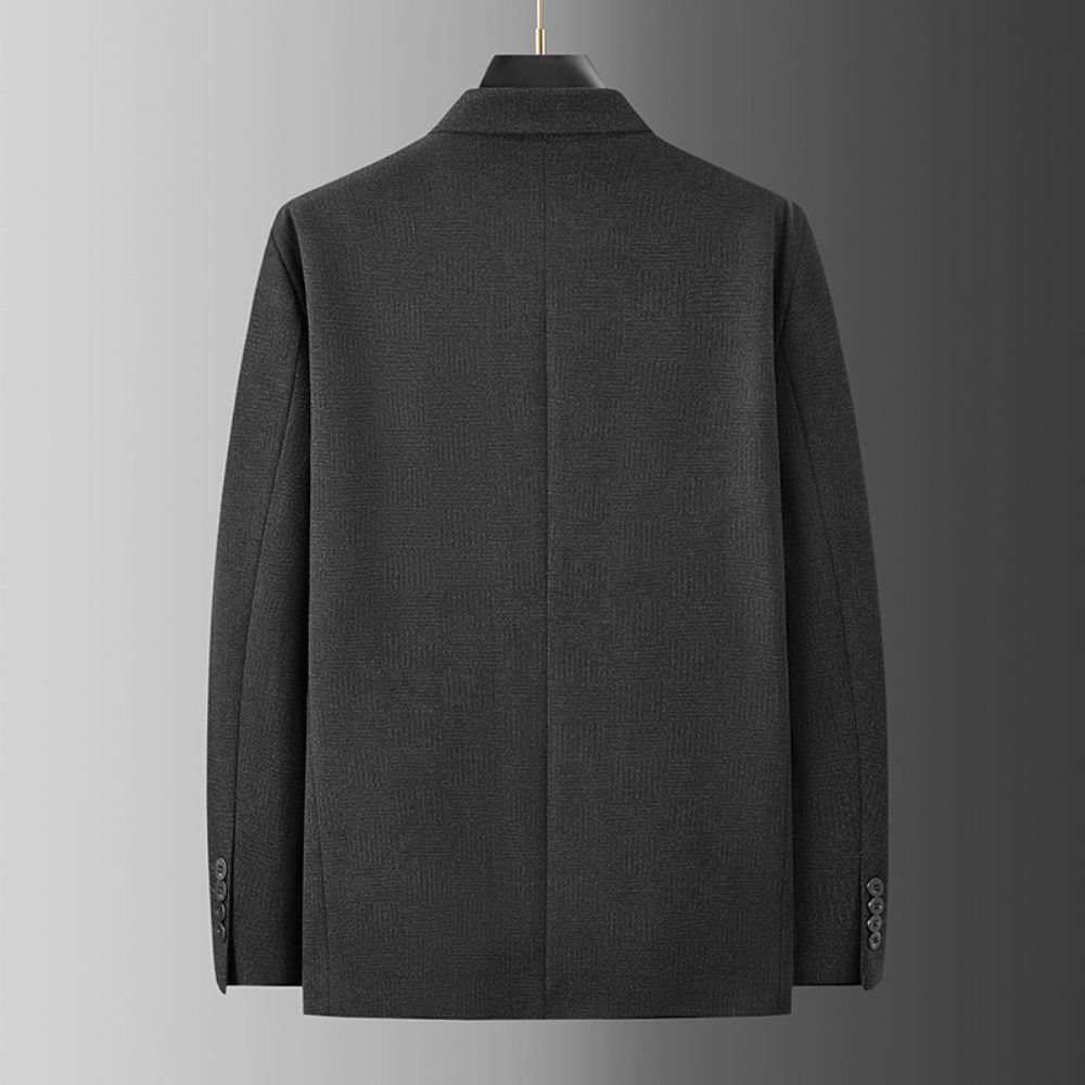 Blazer Surdimensionné Pour Hommes Manteau Sport Ample À Deux Boutons Col Plat Poche Intégrée - Noir