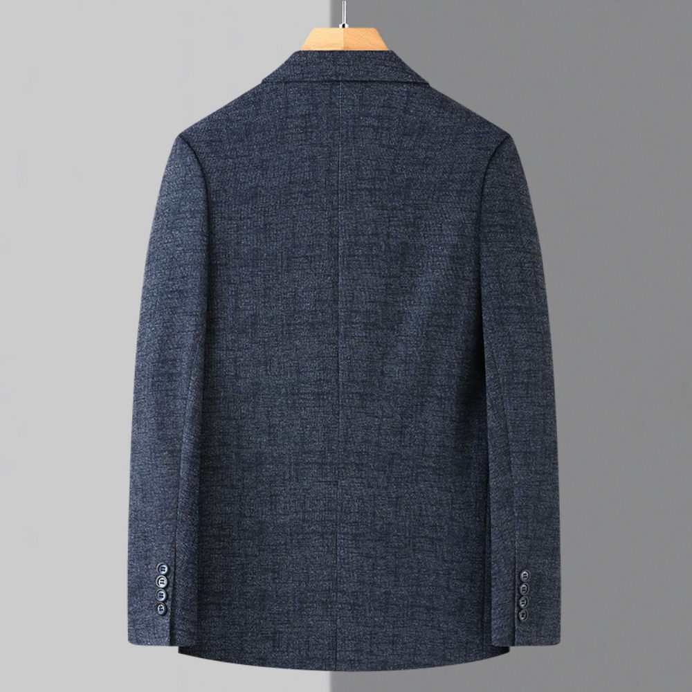 Blazer Surdimensionné Pour Hommes Manteau Sport Ample À Deux Boutons Col Plat Poche Intégrée - Bleu