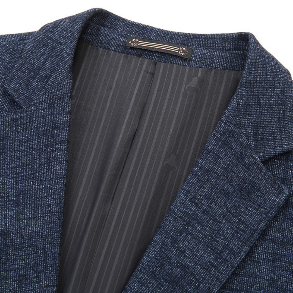 Blazer Surdimensionné Pour Hommes Manteau Sport Ample À Deux Boutons Col Plat Poche Intégrée - Bleu