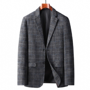 Blazer Surdimensionné Pour Hommes Manteau Sport Décontracté Ample À Carreaux Veste Surpoids Deux Boutons