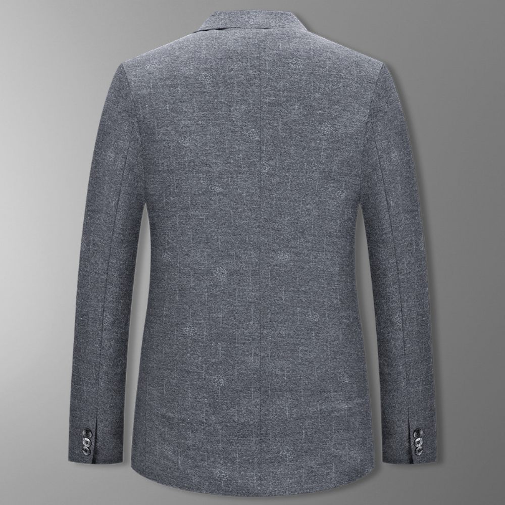 Blazer Surdimensionné Pour Hommes Manteau Sport Deux Boutons Col Plat Ample Poche Intégrée - Gris