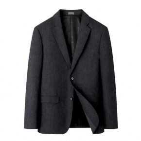 Blazer Surdimensionné Pour Hommes Manteau Sport À Rayures Deux Boutons Ample