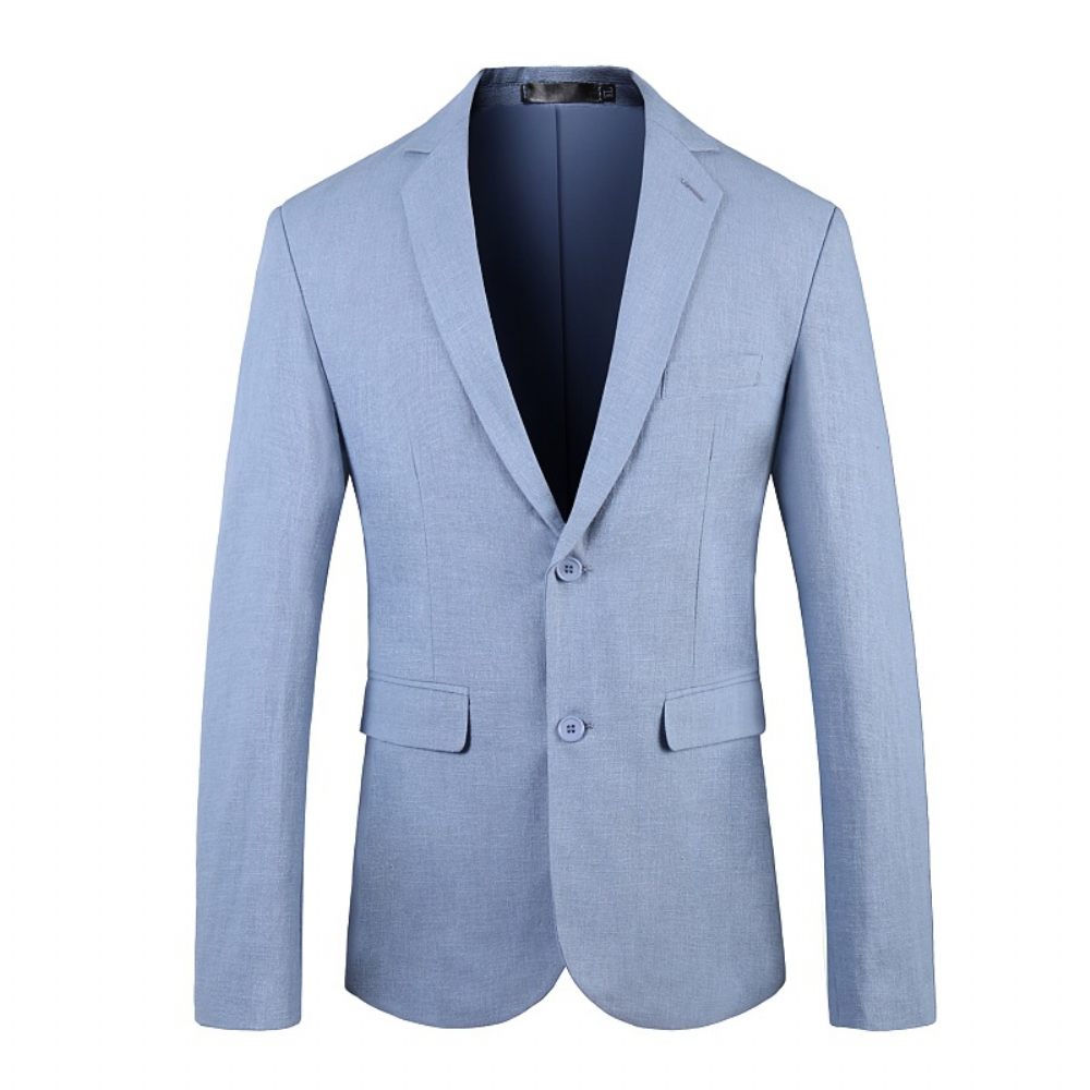 Blazer Surdimensionné Pour Hommes Manteau Sport Simple Boutonnage Deux Boutons Couleur Unie Rabat Poche Montée Col Plat