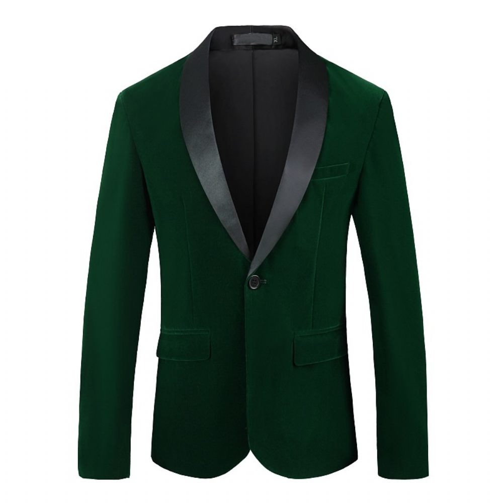 Blazer Surdimensionné Pour Hommes Manteau Sport Un Bouton Châle Velours Côtelé Poches À Rabat