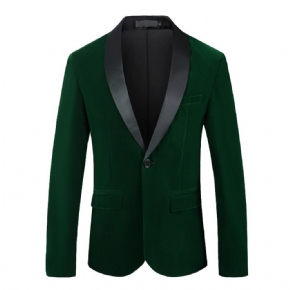 Blazer Surdimensionné Pour Hommes Manteau Sport Un Bouton Châle Velours Côtelé Poches À Rabat