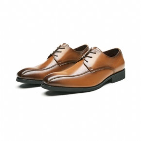 Chaussures Formelles Pour Hommes Derby À Lacets Bout Pointu Semelle Souple Cuir Vache