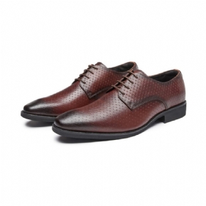 Chaussures Formelles Pour Hommes Derby Respirantes À Lacets Cuir Vache Faites La Main