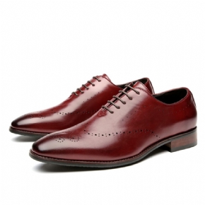 Chaussures Formelles Pour Hommes Oxford Brogue Sculpté Bout Ciselé Talon Bois