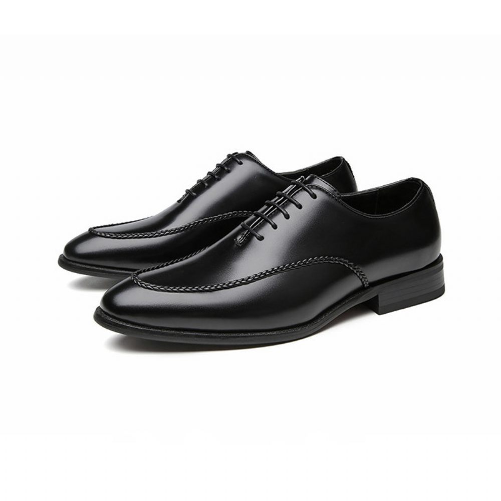 Chaussures Formelles Pour Hommes Oxford Business Moderne Rétro Bout Ciselé - Noir