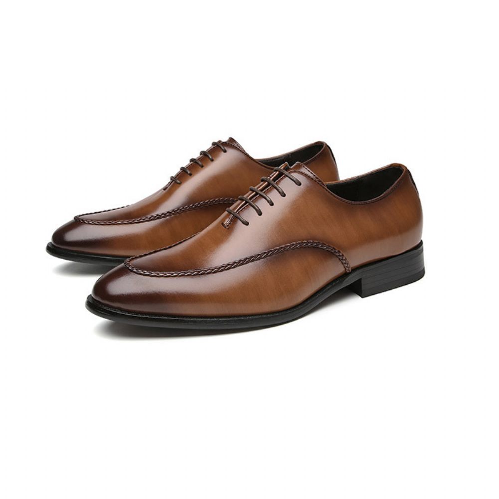 Chaussures Formelles Pour Hommes Oxford Business Moderne Rétro Bout Ciselé - Brun