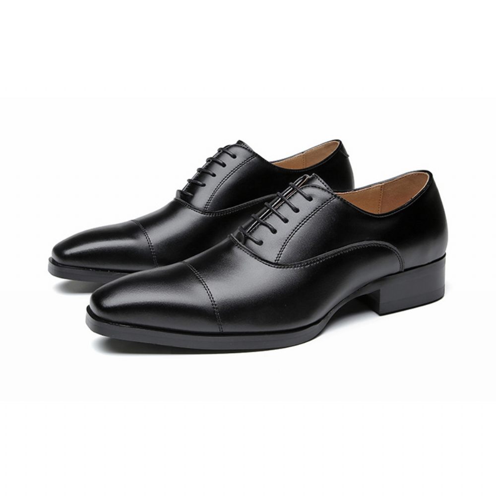 Chaussures Formelles Pour Hommes Oxford Cap Toe Cuir - Noir