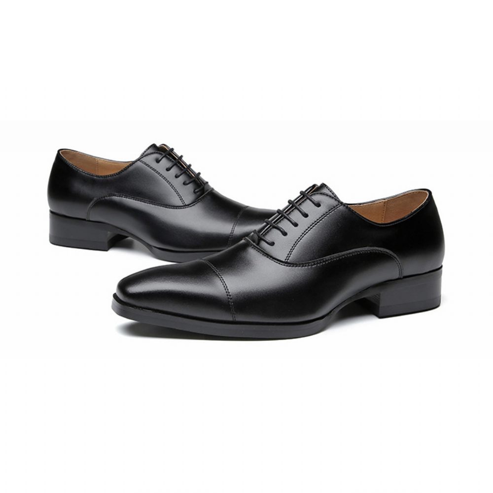 Chaussures Formelles Pour Hommes Oxford Cap Toe Cuir - Noir