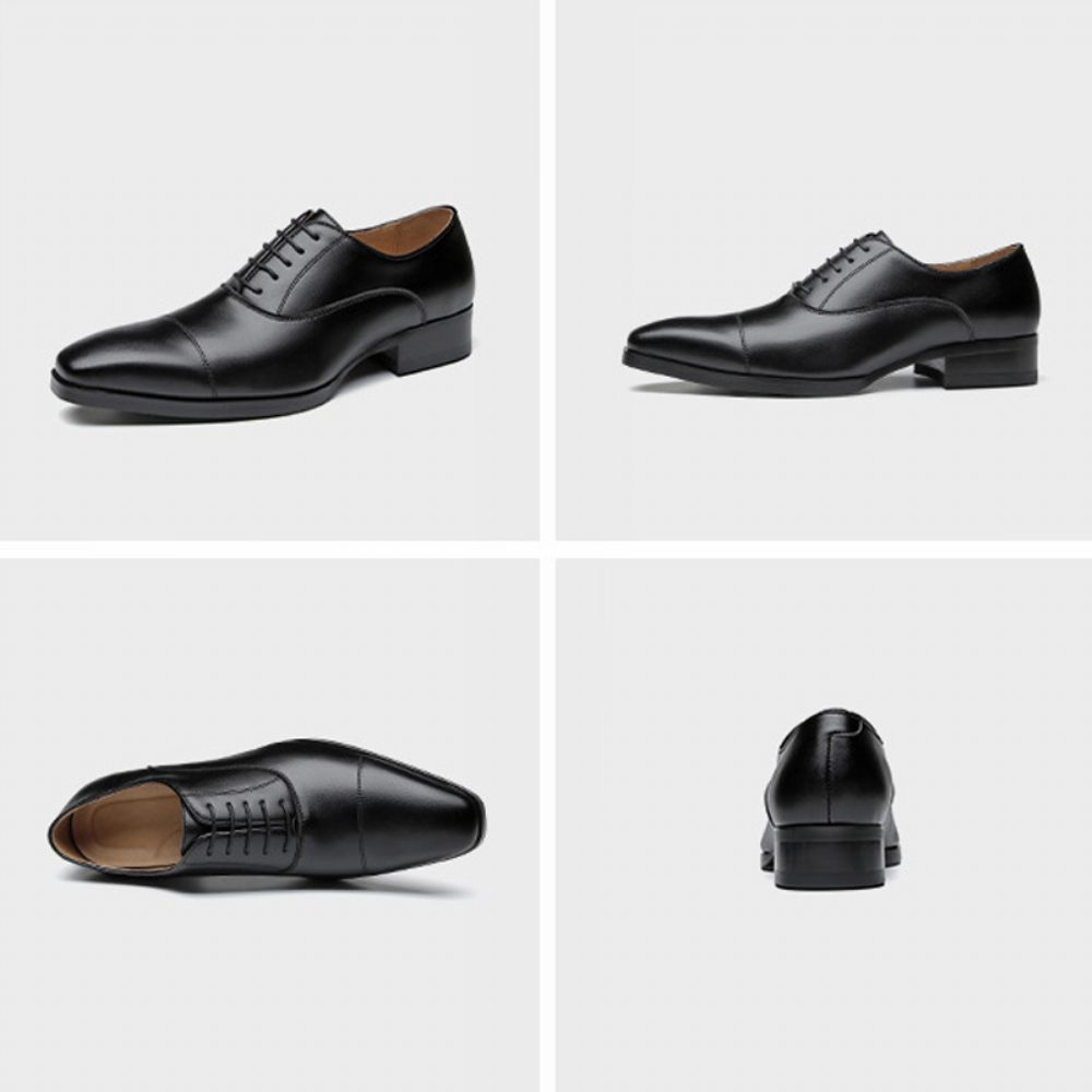 Chaussures Formelles Pour Hommes Oxford Cap Toe Cuir - Noir