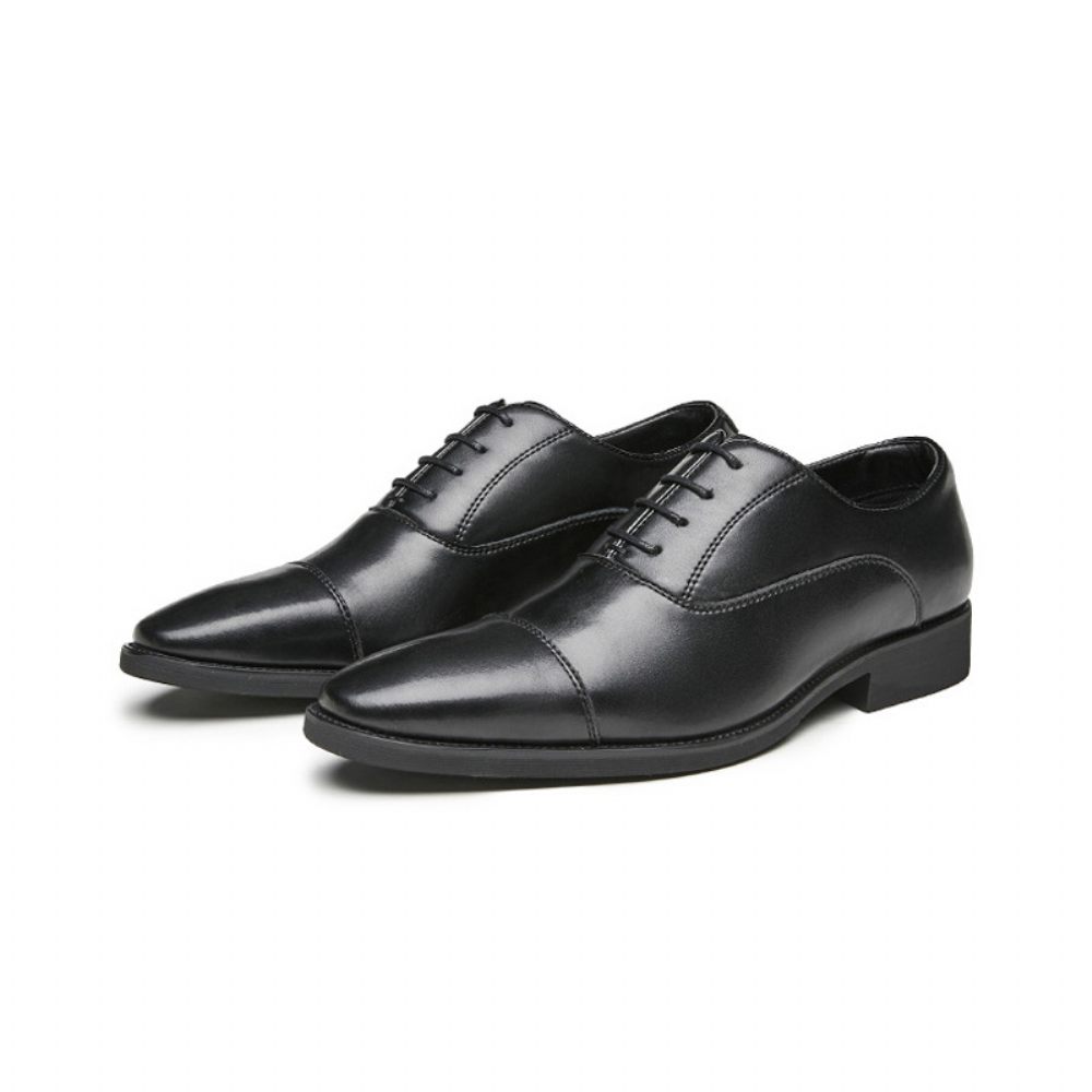 Chaussures Formelles Pour Hommes Oxford À Lacets Et Bout Pointu - Noir