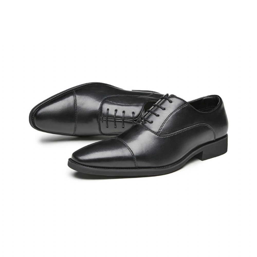 Chaussures Formelles Pour Hommes Oxford À Lacets Et Bout Pointu - Noir