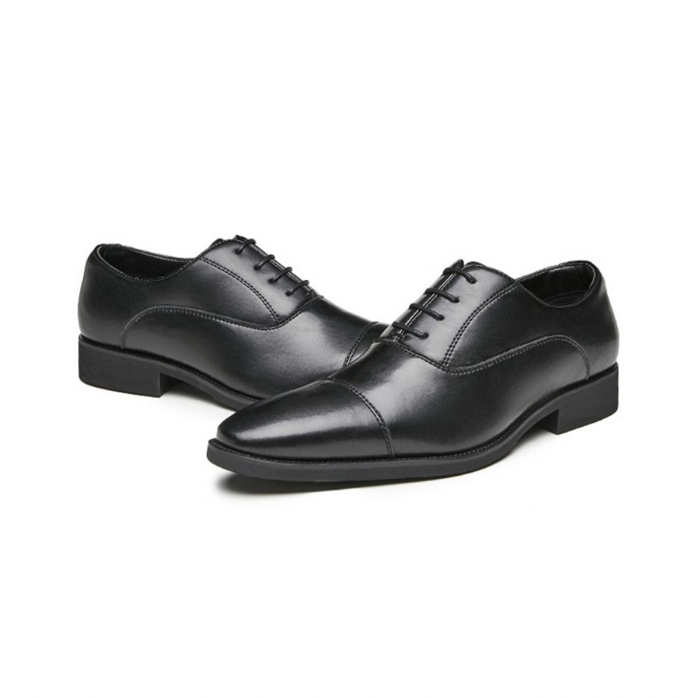 Chaussures Formelles Pour Hommes Oxford À Lacets Et Bout Pointu - Noir