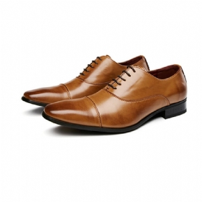 Chaussures Habillées Pour Hommes D'affaires Modernes À Lacets Oxford Cuir Bout Carré