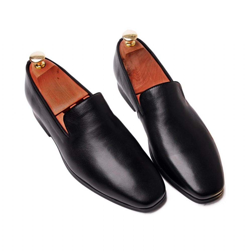 Chaussures Habillées Pour Hommes Mocassins Cuir Vache Mariage - Noir