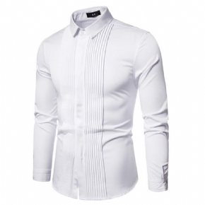 Chemise Habillée Pour Hommes Maillot Corps À Manches Longues Et Plis Revers