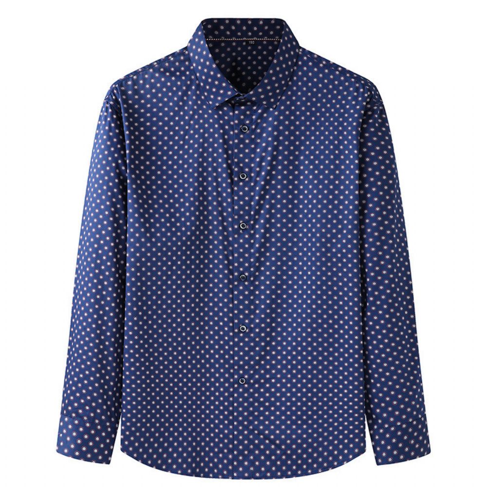 Chemise Homme Motif À Pois Manches Longues Ample