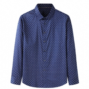 Chemise Homme Motif À Pois Manches Longues Ample