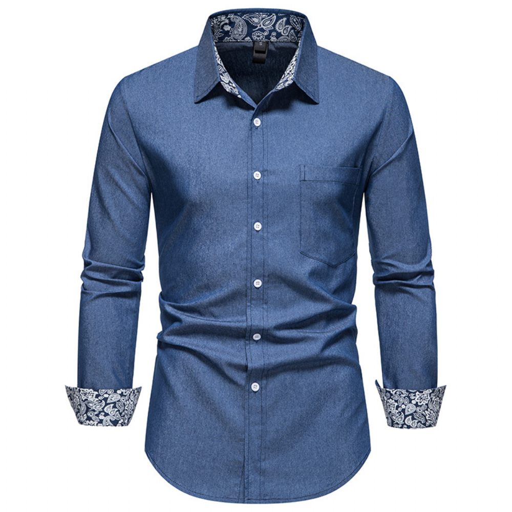 Chemise Jean À Manches Longues Pour Hommes